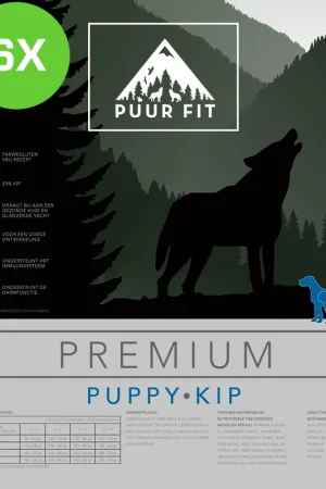 6x Puur Fit Premium Puppy Middel en Grote Rassen Kip 12kg Beperkt Aanbod